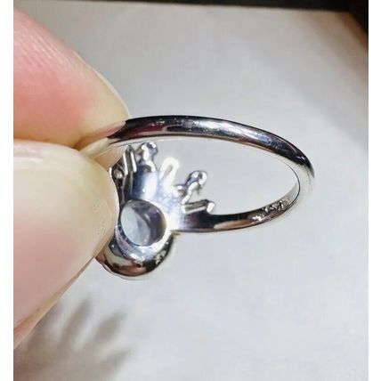 Radiant Blue Gem W/Above Crown Accents Ring Bomb Party 925 S Silver Band Sz5 RBP