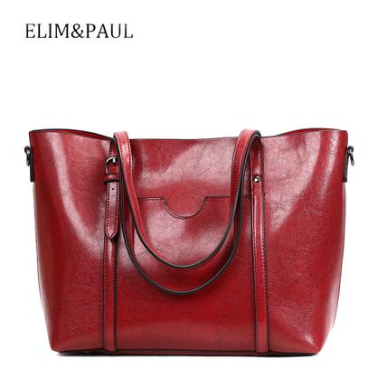 Leather Purse For Women Real Leather Tote For Women Ladies Shoulder Handbag Red