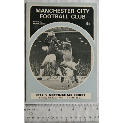 1972 programme Manchester City v. Nottingham Forest