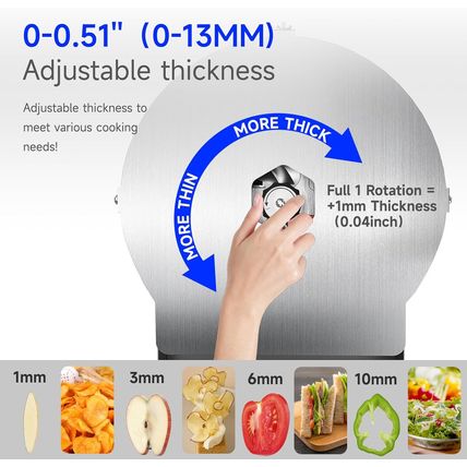 Commercial Vegetable Slicer 0-0.51" / 0-13Mm Electric Vegetable Slicer Machine 2