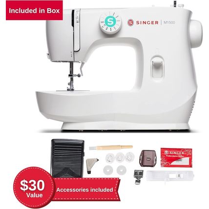 SINGER M1500 Lightweight & Portable Sewing Machine with Accessory Kit | 57 Stitc
