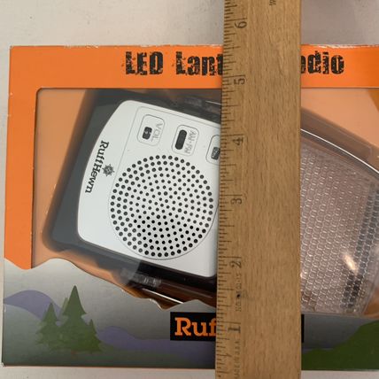 LED Lantern Radio AM/FM W Flashlight Chrome Plated AAA Batteries Brand New Black