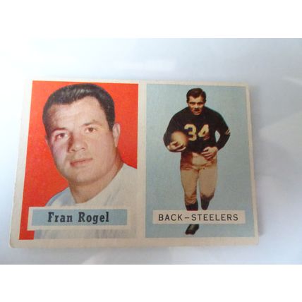 1957 Topps Football Card # 027 Fran Rogel Very Good (3) Pittsburgh Steelers