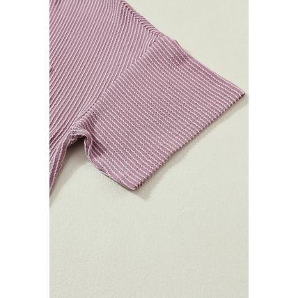 Valerian Corded V Neck Chest Pocket Loose T-shirt
