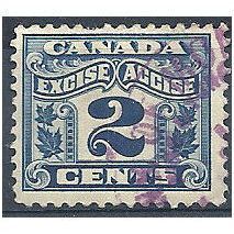 Canada c1900 2c Indigo Excise Duty Fine Used