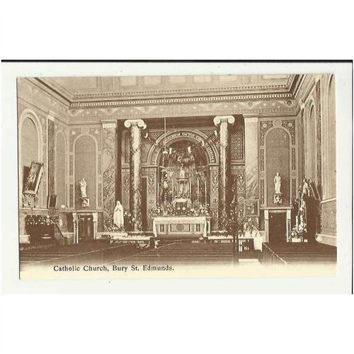Suffolk BURY ST EDMUNDS Catholic Church Interior Postcard by Cook