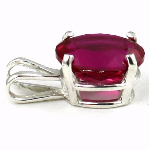 Created Ruby, 925 Sterling Silver Pendant, SP002