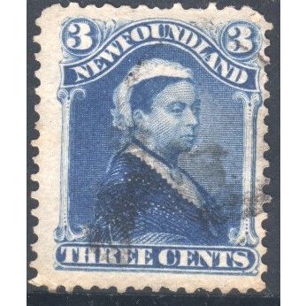 Newfoundland 1868 - SG37 - 3c blue - Queen Victoria - used