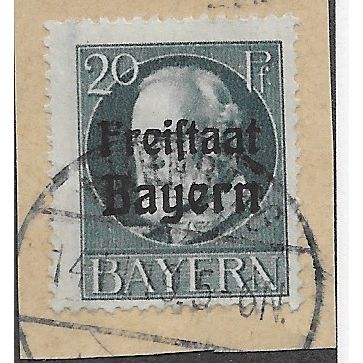 GER (BAVARIA) 1919 20pf KING LUDWIG III' (FREISTAAT)FINE USED(EBID65-478)