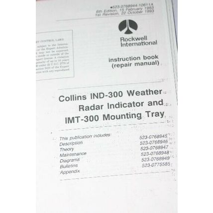 Rockwell Collins IND-300 & DCP-270/325 Instruction/Maint/repair manual