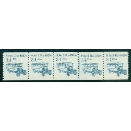 2123 3.4c School Bus Fine MNH Dry Gum PNC 1/5 A02460
