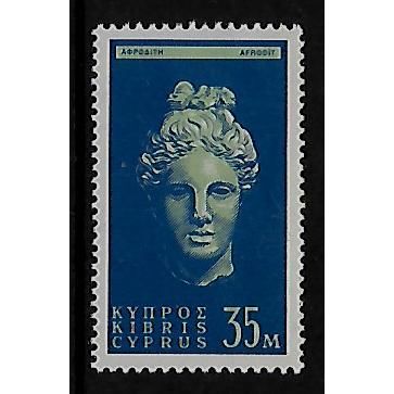 CYPRUS 1962 35M HEAD OF APHRODITE GREEN AND BLUE SG 217 M MINT
