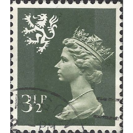 SCOTLAND, Queen Elizabeth II, Machin, olive grey 1974, 3½p, #7