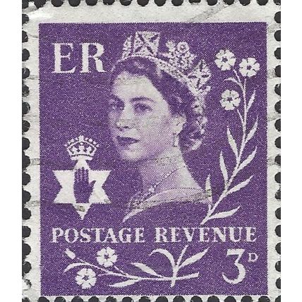NORTHERN IRELAND, Queen Elizabeth II, Wilding, violet 1958, 3d