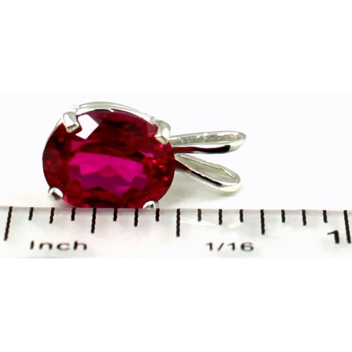 Created Ruby, 925 Sterling Silver Pendant, SP002