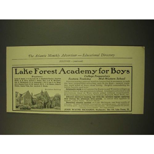 1918 Lake Forest Academy for Boys Ad - Lake Forest Academy for Boys
