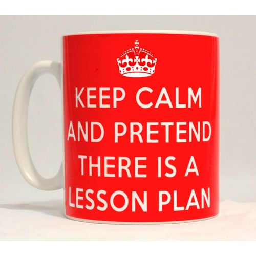 Keep Calm & Pretend There's A Lesson Plan Mug Can Personalise Great Teacher Gift