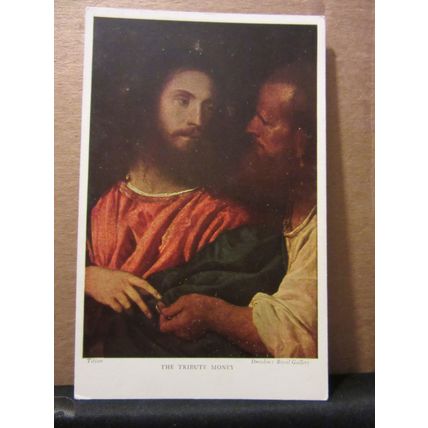 THE TRIBUTE MONEY by Titian unused vintage postcard MEDICI SOCIETY #