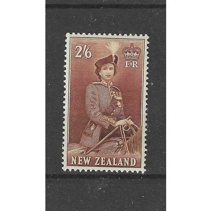 NEW ZEALAND 1957 2/6 BROWN UNMOUNTED MINT