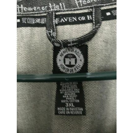 Heaven or Hell Men's Black & Gray Zip Up Jean Jacket Size 3XL