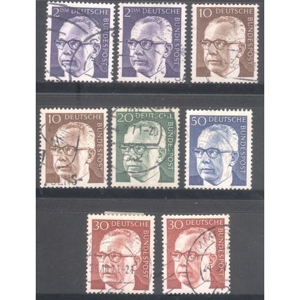 Germany 1970-72 - President Heinemann x 8 - used