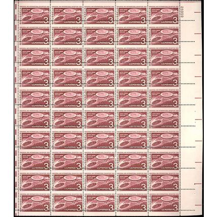1104, 3¢ Mint NH MISPERFORATED ERROR SHEET OF 50 - VERY RARE! - Stuart Katz