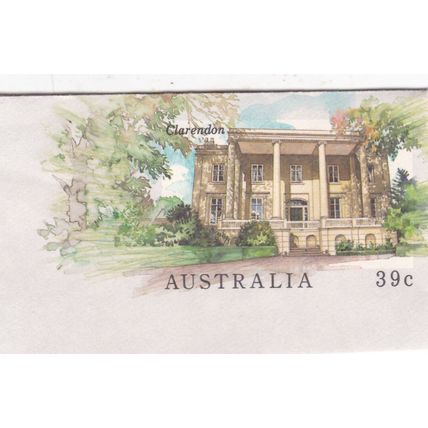 Australia Clarendon 39c stationary cut out VGC