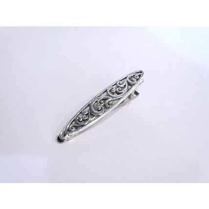 Shiny silver tone metal vine alligator hair claw clip fine hair