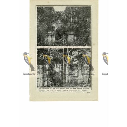 Remains of Jesuit Mission Buildings, Argentina, Book Illustration (Print), 1909
