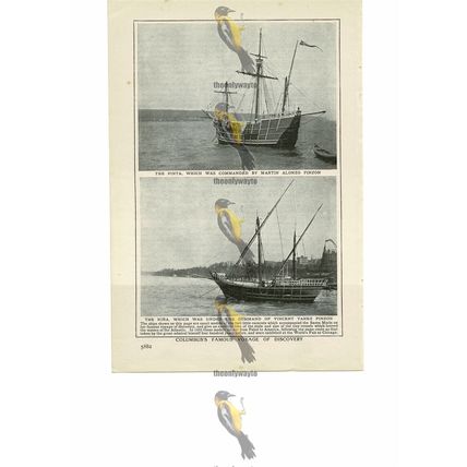 Pinta & Nina, Replicas Sailed 1892 & Shown at Chicago Fair, Book Illustration