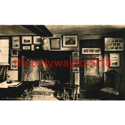 Miltons Cottage, Fireplace Study, Chalfont St Giles, Bucks, Postcard