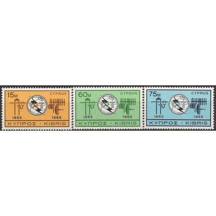Cyprus 1965 ITU Set SG262-264 Mounted Mint .