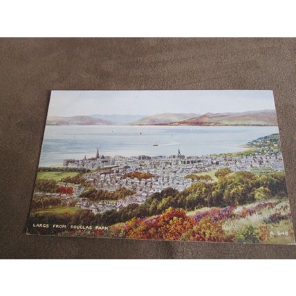 1940s Postcard - Largs from Douglas Park, Ayrshire - Artist Brian Gerald / A548