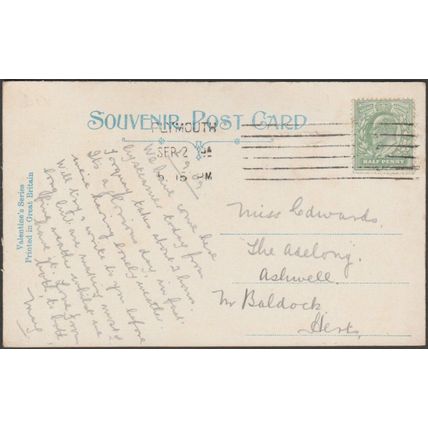 South African War Memorial, Plymouth Hoe, Devon, 1909 - Valentine's Postcard