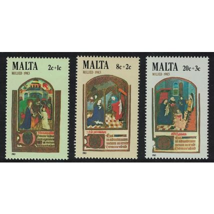 Malta Christmas 3v 1983 MNH SG#719-721 Sc#B48-B50