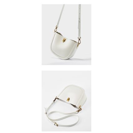 Women Togo Cowhide Handbags Tote Shoulder Bag White