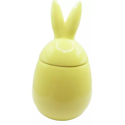 Yellow Easter Bunny Jar Ceramic 25 CM Holiday Home Decor Christianity
