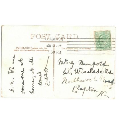 Happy Birthday Cupid? & Arrows Postcard + 1908 London N Empire Machine Postmark