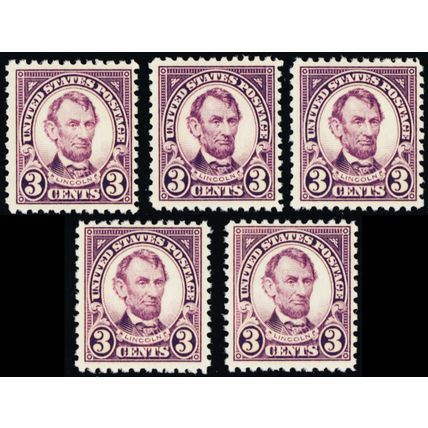 555, Mint F-VF NH 3¢ - WHOLESALE LOT OF 5 Stamps - SCV $152.50 * Stuart Katz