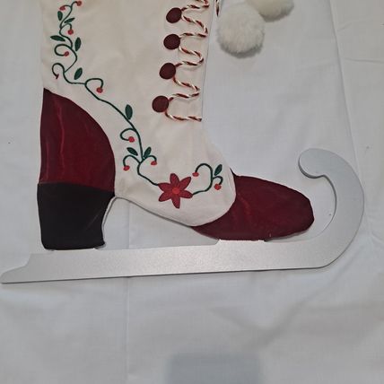 ICE SKATE Shaped CHRISTMAS STOCKING 16" Bag Gift Present Ski Sock