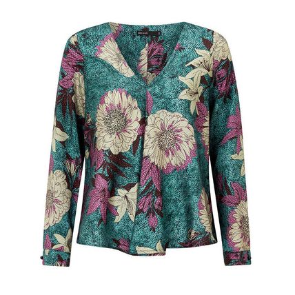 KAREN MILLEN Floral Satin Swing Top NEW