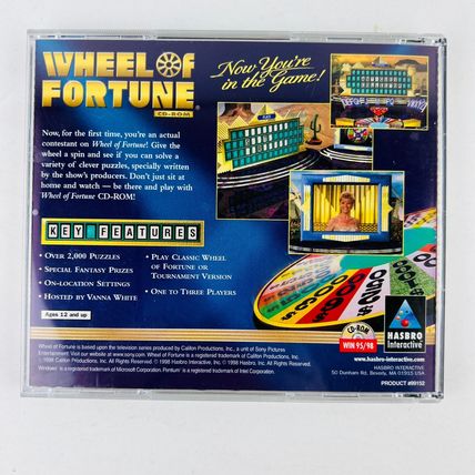 WHEEL OF FORTUNE Now You're In The Game CD-Rom PC Game Software