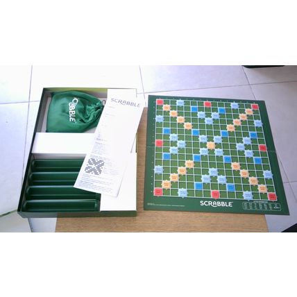 SCRABBLE ORIGINAL Family Board Game. Mattel (2012) .. 12 LETTER TILES MISSING ..