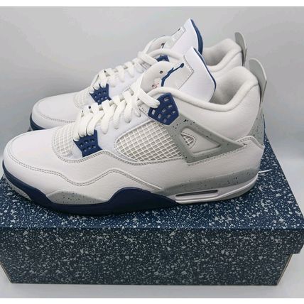 Jordan 4 Retro Men's White Midnight Navy Sneakers DH6927-140