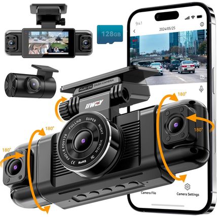 IIWEY N5 4 Channel Dash Cam 360° View, 1080P Front and Rear Inside, Left Right D