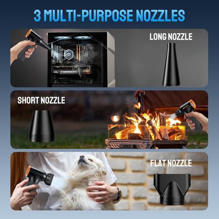 Compressed Air Duster, 260000RPM Cordless Electric Air Blower with Brushless Mot