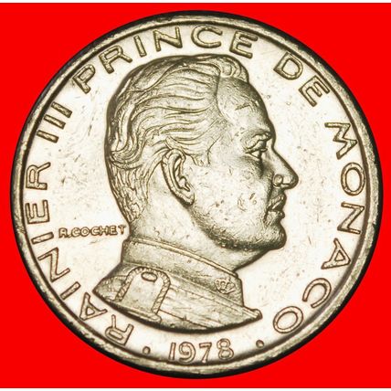 Ⰶ FRANCE (1960-1995): MONACO★ 1 FRANC 1978 SHIELD AND CROWN★LOW START★NO RESERVE