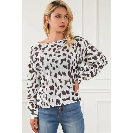 Leopard Long Sleeve Crewneck Sweater