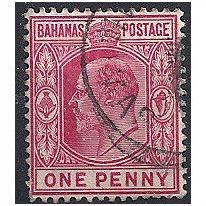 Bahamas 1902 SG62 1d Carmine Fine Used. .