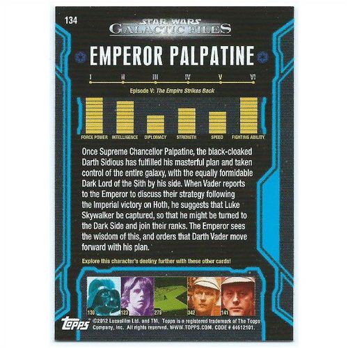 2012 Star Wars Galactic Files - #134 - Emperor Palpatine
